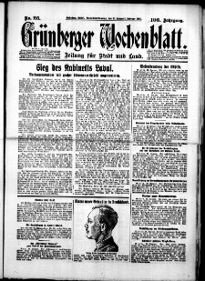 Grünberger Wochenblatt: Zeitung für Stadt und Land, No. 26. (31. Januar 1931)