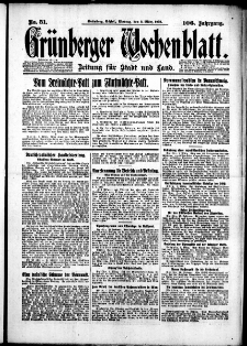 Grünberger Wochenblatt: Zeitung für Stadt und Land, No. 51. (2. März 1931)