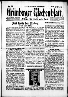 Grünberger Wochenblatt: Zeitung für Stadt und Land, No. 55. (6. März 1931)