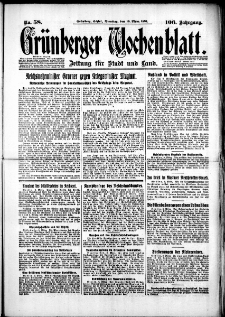 Grünberger Wochenblatt: Zeitung für Stadt und Land, No. 58. (10. März 1931)