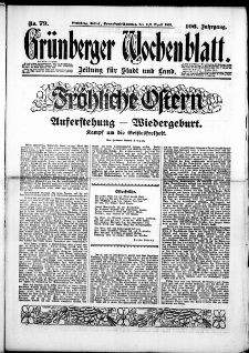 Grünberger Wochenblatt: Zeitung für Stadt und Land, No. 79. (4./5. April 1931)