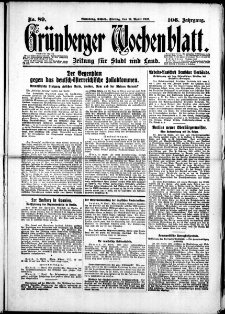 Grünberger Wochenblatt: Zeitung für Stadt und Land, No. 89. (17. April 1931)