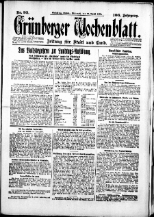Grünberger Wochenblatt: Zeitung für Stadt und Land, No. 93. (22. April 1931)