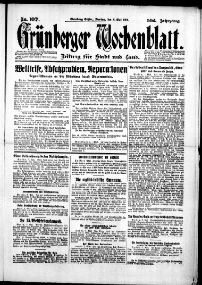 Grünberger Wochenblatt: Zeitung für Stadt und Land, No. 107. (8. Mai 1931)