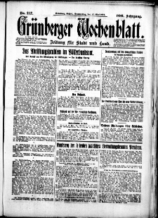 Grünberger Wochenblatt: Zeitung für Stadt und Land, No. 117. (21. Mai 1931)