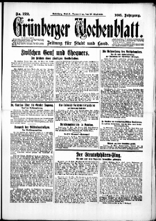 Grünberger Wochenblatt: Zeitung für Stadt und Land, No. 122. (28. Mai 1931)