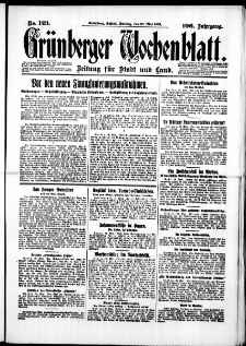 Grünberger Wochenblatt: Zeitung für Stadt und Land, No. 123. (29. Mai 1931)