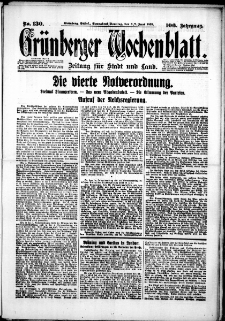 Grünberger Wochenblatt: Zeitung für Stadt und Land, No. 130. (6./7. Juni 1931)