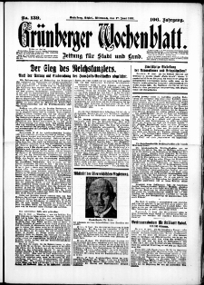 Grünberger Wochenblatt: Zeitung für Stadt und Land, No. 139. (17. Juni 1931)
