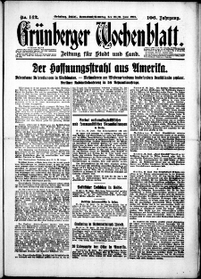 Grünberger Wochenblatt: Zeitung für Stadt und Land, No. 142. (20./21. Juni 1931)
