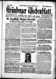 Grünberger Wochenblatt: Zeitung für Stadt und Land, No. 146. (25. Juni 1931)