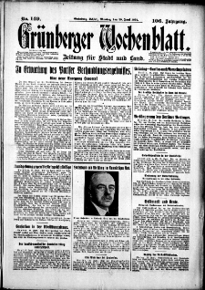 Grünberger Wochenblatt: Zeitung für Stadt und Land, No. 149. (29. Juni 1931)