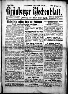 Grünberger Wochenblatt: Zeitung für Stadt und Land, No. 150. (30. Juni 1931)
