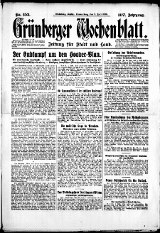 Grünberger Wochenblatt: Zeitung für Stadt und Land, No. 152. (2. Juli 1931)