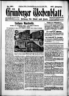 Grünberger Wochenblatt: Zeitung für Stadt und Land, No. 160. (11./12. Juli 1931)