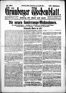Grünberger Wochenblatt: Zeitung für Stadt und Land, No. 164. (16. Juli 1931)
