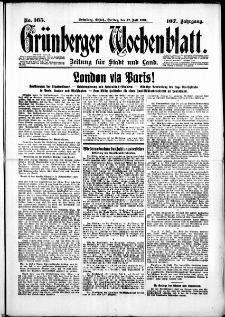 Grünberger Wochenblatt: Zeitung für Stadt und Land, No. 165. (17. Juli 1931)