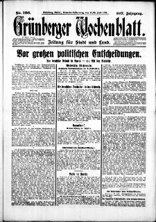 Grünberger Wochenblatt: Zeitung für Stadt und Land, No. 166. (18./19. Juli 1931)