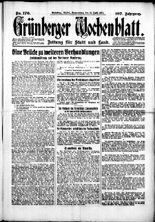 Grünberger Wochenblatt: Zeitung für Stadt und Land, No. 170. (23. Juli 1931)