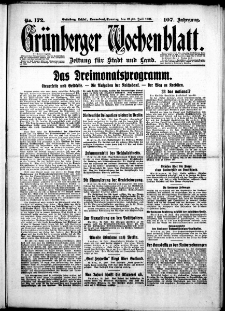 Grünberger Wochenblatt: Zeitung für Stadt und Land, No. 172. (25./26. Juli 1931)