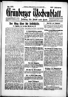 Grünberger Wochenblatt: Zeitung für Stadt und Land, No. 177. (31. Juli 1931)