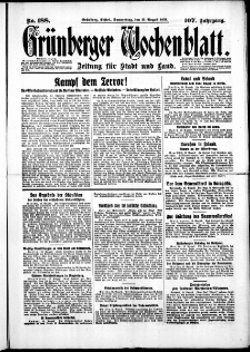 Grünberger Wochenblatt: Zeitung für Stadt und Land, No. 188. (13. August 1931)