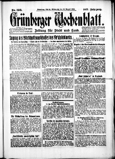 Grünberger Wochenblatt: Zeitung für Stadt und Land, No. 193. (19. August 1931)