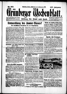 Grünberger Wochenblatt: Zeitung für Stadt und Land, No. 217. (16. September 1931)