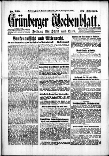 Grünberger Wochenblatt: Zeitung für Stadt und Land, No. 220. (19./20. September 1931)