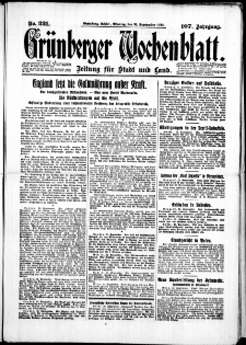 Grünberger Wochenblatt: Zeitung für Stadt und Land, No. 221. (21. September 1931)