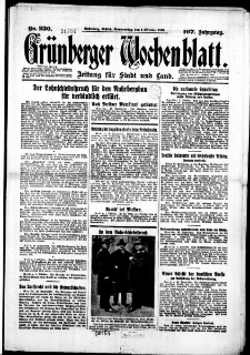 Grünberger Wochenblatt: Zeitung für Stadt und Land, No. 230. (1. Oktober 1931)