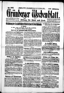 Grünberger Wochenblatt: Zeitung für Stadt und Land, No. 232. (3./4. Oktober 1931)