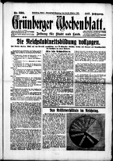 Grünberger Wochenblatt: Zeitung für Stadt und Land, No. 238. (10./11. Oktober 1931)