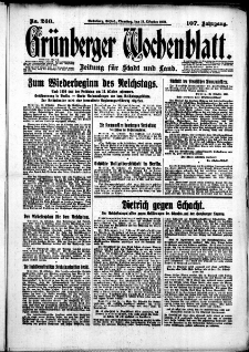 Grünberger Wochenblatt: Zeitung für Stadt und Land, No. 240. (13. Oktober 1931)