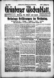 Grünberger Wochenblatt: Zeitung für Stadt und Land, No. 241. (14. Oktober 1931)