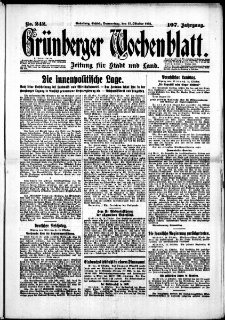 Grünberger Wochenblatt: Zeitung für Stadt und Land, No. 242. (15. Oktober 1931)