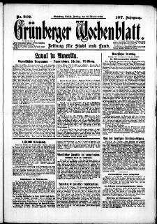 Grünberger Wochenblatt: Zeitung für Stadt und Land, No. 249. (23. Oktober 1931)
