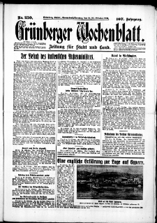 Grünberger Wochenblatt: Zeitung für Stadt und Land, No. 250. (24./25. Oktober 1931)