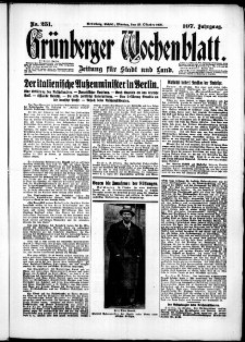 Grünberger Wochenblatt: Zeitung für Stadt und Land, No. 251. (26. Oktober 1931)