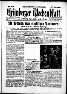 Grünberger Wochenblatt: Zeitung für Stadt und Land, No. 253. (28. Oktober 1931)