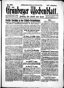 Grünberger Wochenblatt: Zeitung für Stadt und Land, No. 258. (3. November 1931)