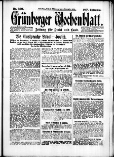 Grünberger Wochenblatt: Zeitung für Stadt und Land, No. 259. (4. November 1931)