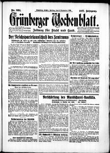Grünberger Wochenblatt: Zeitung für Stadt und Land, No. 261. (6. November 1931)