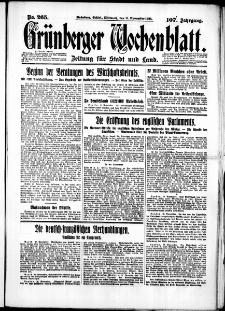 Grünberger Wochenblatt: Zeitung für Stadt und Land, No. 265. (11. November 1931)
