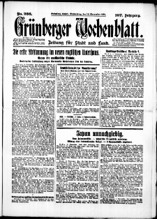 Grünberger Wochenblatt: Zeitung für Stadt und Land, No. 266. (12. November 1931)