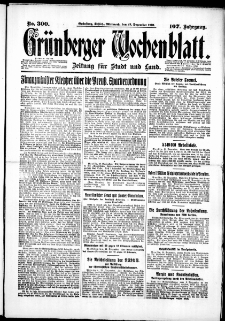 Grünberger Wochenblatt: Zeitung für Stadt und Land, No. 300. (23. Dezember 1931)