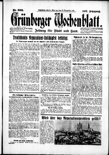 Grünberger Wochenblatt: Zeitung für Stadt und Land, No. 302. (28. Dezember 1931)