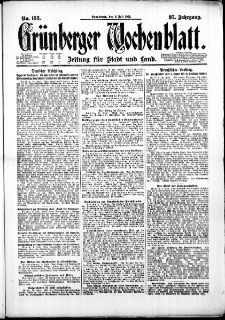 Grünberger Wochenblatt: Zeitung für Stadt und Land, No. 152. ( 2. Juli 1921 )