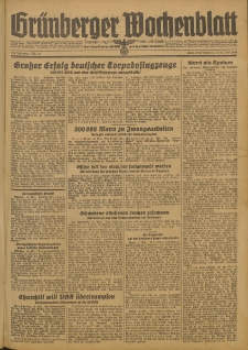Grünberger Wochenblatt: Zeitung für Stadt und Land, No. 111 (13./14. Mai 1944)