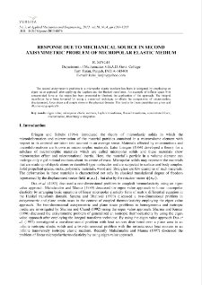 Response due to mechanical source in second axisymmetric problem of micropolar elastic medium